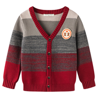 马骑顿(MQD)男女款长袖线衫秋冬款儿童针织衫毛衣 酒红 120