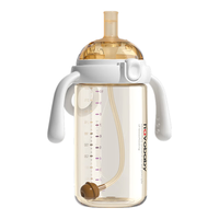 YOUKEBEI/优可倍 翻盖学饮 儿童奶瓶+直吸管 【PPSU-自带吸嘴】300ml(直吸款) 1-2-3岁以上 300ml