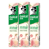 DARLIE 好来 黑人茶倍健牙膏初萃茶茶多酚清新口气清新口臭含氟牙膏成人 初萃茶白桃160g*3