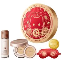 卡姿兰（Carslan）招财猫金币礼盒(奶猫气垫+小混猫粉底液)#P02遮瑕多肤质 新年 招财猫礼盒-3件正装-混猫P02