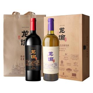 张裕 国红龙谕酒庄宁夏赤霞珠干红葡萄酒12桶藏白双支礼盒