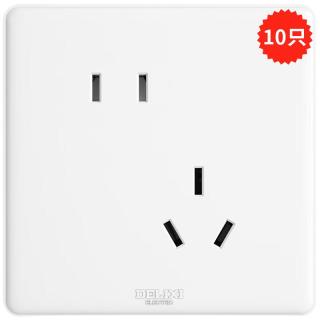 德力西 CD815系列 QSE86ZS/3*10 斜五孔插座 10只装