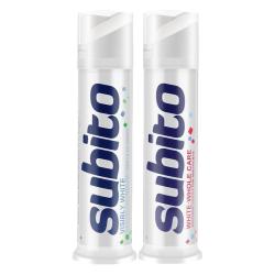 subito 意大利舒比拓牙膏 按压直立式含氟防蛀亮白清新薄荷泵式牙膏subito 100m