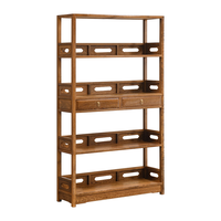 古尚古红木家具非洲鸡翅木（学名：非洲崖豆木）陈列架中式置物架简约实木书柜多层展示隔断架书架 98明式书架长98宽35高198