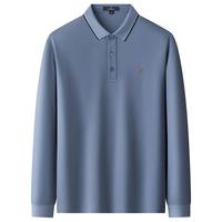 梦特娇 季耐洗保暖光泽挺括舒适男士长袖Polo衫 灰蓝 L 50