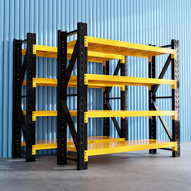 摩基 仓储货架 黑黄色-四层-主架 轻型100*40*200 承重240kg