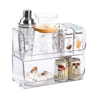 桌面收纳盒厨房亚克力透明咖啡储物盒ins宿舍面膜可叠加置物架大