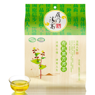 雁门清高 有机黑苦荞茶荞麦茶独立袋胚芽茶300g 清糖清脂荞麦茶