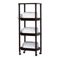 CHAHUA 茶花 HAHUA 茶花 可移动置物架浴室落地储物架分层推车带轮收纳架 4层