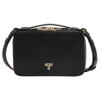 TUMI/途明【早秋】Voyageur女士斜挎包皮质百搭纯色单肩包 黑色/浅金色/0196673DLGL