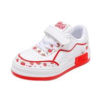回力童鞋M时尚儿童草莓鞋2024春季透气男童运动鞋女童小白鞋 白红 28码 内长约18.5cm