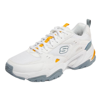 SKECHERS 斯凯奇 机甲鞋丨Skechers男女情侣款复古跑步鞋老爹鞋透气轻便运动潮流鞋 237209-WLB 白芒之心 42
