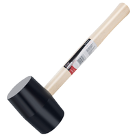 卡夫威尔 木柄橡胶锤橡皮锤检验锤 地板瓷砖安装锤 HA0216E