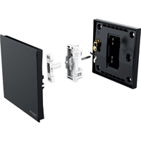 施耐德电气 施耐德开关插座 皓呈系列雅致黑色 86型墙壁开关 10A开关 一开 一开单控