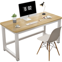 舒客艺家 电脑桌 台式小户型学习办公桌 80*50*74 木纹白架