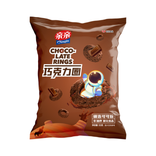  Qinqin/亲亲 休闲食品 儿童膨化食品  巧克力圈原味55g*6包 55g