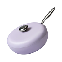 VELOSAN鹅卵石不粘锅炒锅不粘锅炒菜锅麦饭石不粘锅燃气灶电磁炉通用锅具 炒锅-莫奈紫色- 32cm