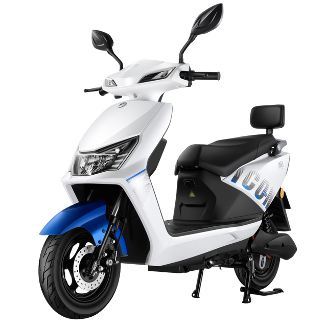 新日 电动摩托车 飞豹前后液压减震家用代步车曙光白