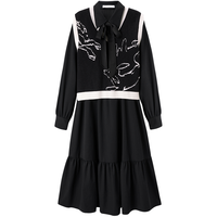 限尺码：太平鸟 冬碎花裙商务通勤街头连衣裙女