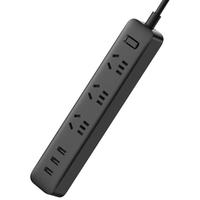 Xiaomi 小米 MI ）米家插线板2A快充插座插排1.8m多功能家用3USB接口+3孔位 黑色