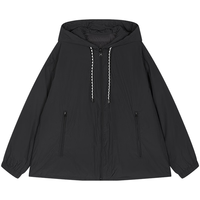 /江南布衣25秋羽绒服宽松连帽女轻运动5P9C10370 001/本黑 L