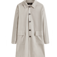 太平鸟 男装春款宽松中长款口袋时尚翻领直筒外套男式风衣