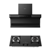 WAHIN 华凌 美的（Midea）出品抽油烟机7字型顶侧双吸22立方爆炒大吸力烟灶套装家用吸油烟机高温电热自清洗挥手厨房油烟机 H51+5.0KW猛火灶-天然气