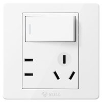 公牛(BULL)开关插座面板/墙壁开关/一开单控五孔插座/带开关插座/G07白 五孔带一开单控开关