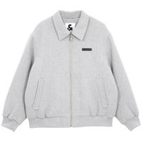杰克·琼斯(JACK&JONES)男装衣服秋冬休闲翻领夹克加棉棉服男静奢风短款棉衣厚毛呢外套 C41 静谧灰 175/96A/M