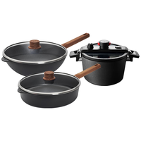 WOLL2024德国不粘锅无涂层不粘锅无油烟炒菜家用电磁炉炒锅 炒锅30cm+煎锅28cm+微压锅24cm