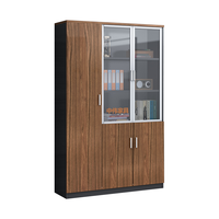 ZHONGWEI 中伟 板式木质资料柜文件柜定制储物柜办公室书柜深胡桃色