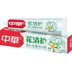 中华牙膏 中华花清护护龈清润清新口气固齿牙膏180g清菊沁莲/橙花蒲公英味