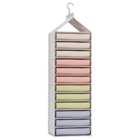 友纳(Youna)衣服裤子收纳挂袋宿舍家用衣柜悬挂式衣物置物架布艺分层整理 升级加大12格-森林绿【衣物挂袋