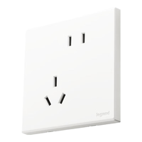 罗格朗 开关插座面板 画采系列陶瓷白86型暗装 错位五孔