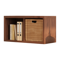 盛耐钢制包豪斯中古风开放式书柜小户型客厅格子柜一体靠墙收纳矮书架