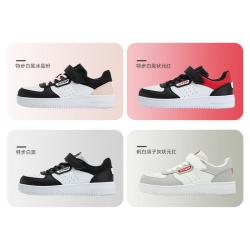 特步 魔术贴轻便耐磨 特步白/银色 35 儿童板鞋