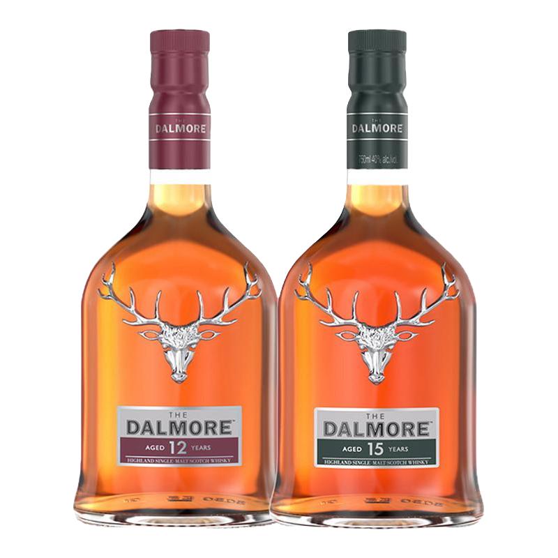 【大摩】DALMORE/大摩12年+15年苏格兰单一麦芽威士忌双支