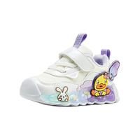 B.Duck小黄鸭童鞋女童亮灯运动鞋秋季儿童冬季二棉保暖 米色 26码 脚长15.0-15.5cm