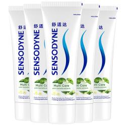 舒适达 抗敏感多效臻护牙膏100g*5支家庭套装天然积雪草精粹清新