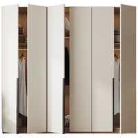 莱仕达实木衣柜主卧分段式收纳带拉手储物大衣衣柜XD03# 双门胡桃柜体