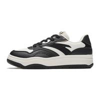 安踏街顽2板鞋男鞋秋季鞋子男厚底轻便耐磨休闲鞋时尚运动鞋 基础黑/象牙白-5 7.5(男40.5)