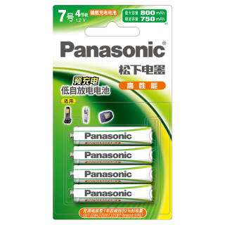 Panasonic HHR-4MRC/4B 7号镍氢电池 1.2V 750mAh 4粒装