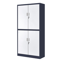 中伟文件柜办公柜钢制铁皮柜资料档案储物灰白拆装通体双节加厚款