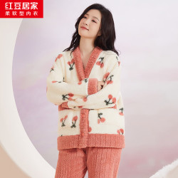 红豆居家 加绒加厚居家服可外穿