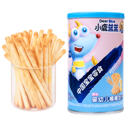 小鹿蓝蓝 婴幼儿棒棒饼干宝宝零食手指磨牙饼干炭烧棒72gx1盒