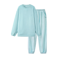 有棵树 YOUKESHU女士睡衣女法兰绒冬季可外穿宽松家居服套装【女款】薄荷绿 M