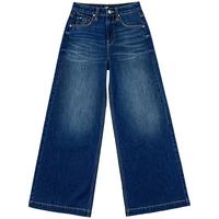 Lee【张凌赫代言】25秋冬宽松五袋款设计深蓝色女阔腿牛仔裤 深蓝色 26