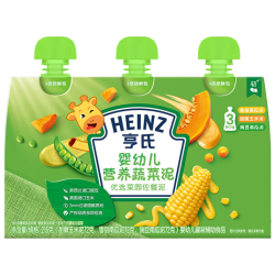 亨氏 优选菜园蔬菜泥套餐72g*3袋(宝宝辅食零食 初期-36个月)