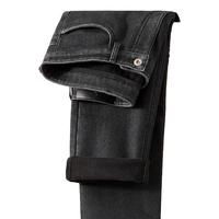 与狼共舞【长绒棉】牛仔裤男25年固色通勤舒适弹力亲肤男士牛仔长裤 黑灰加绒 31