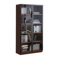 唐辑实木书柜书房置物柜客厅橡木带玻璃门展示柜  白色单门高182cm 六层书柜40*30*182cm白色